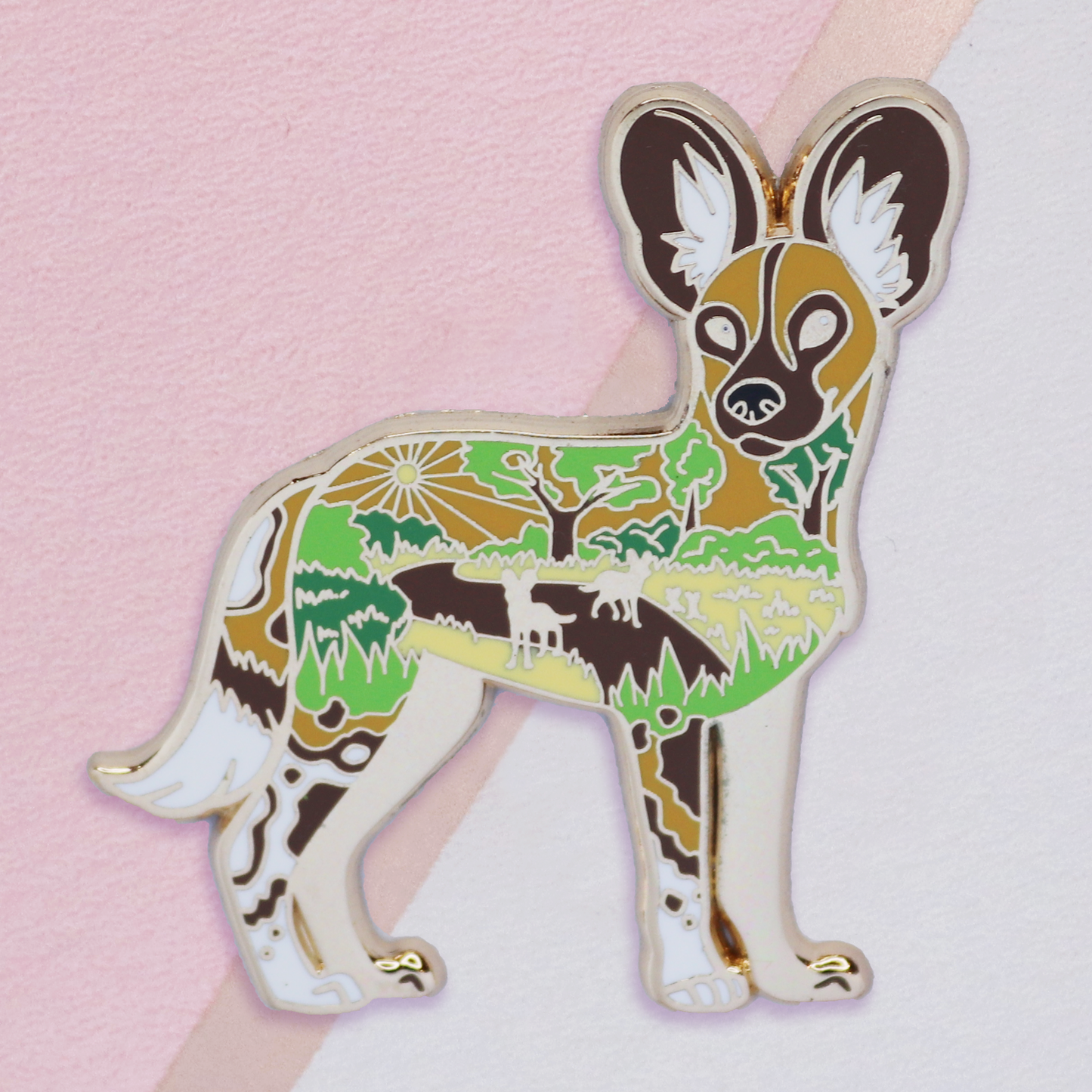 African Wild Dog Enamel Pin