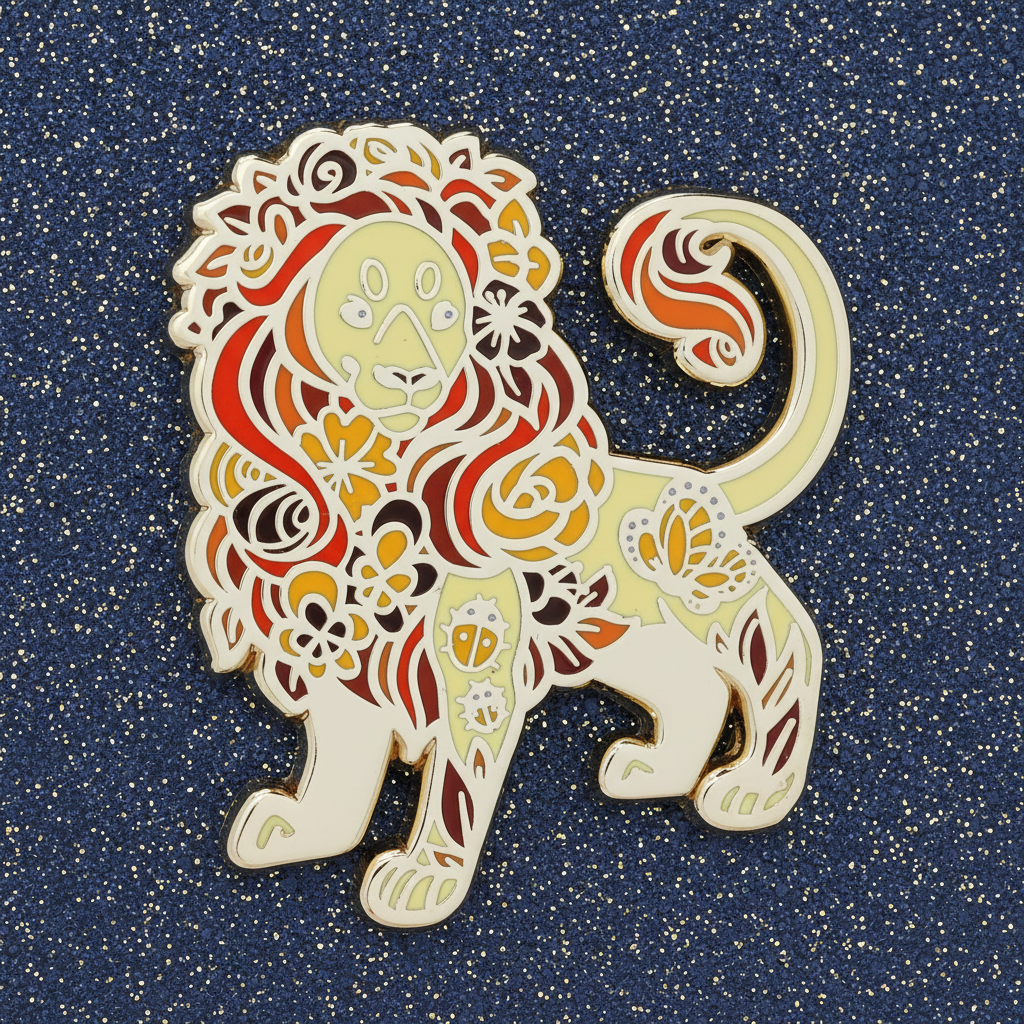 Autumn Lion Enamel Pin