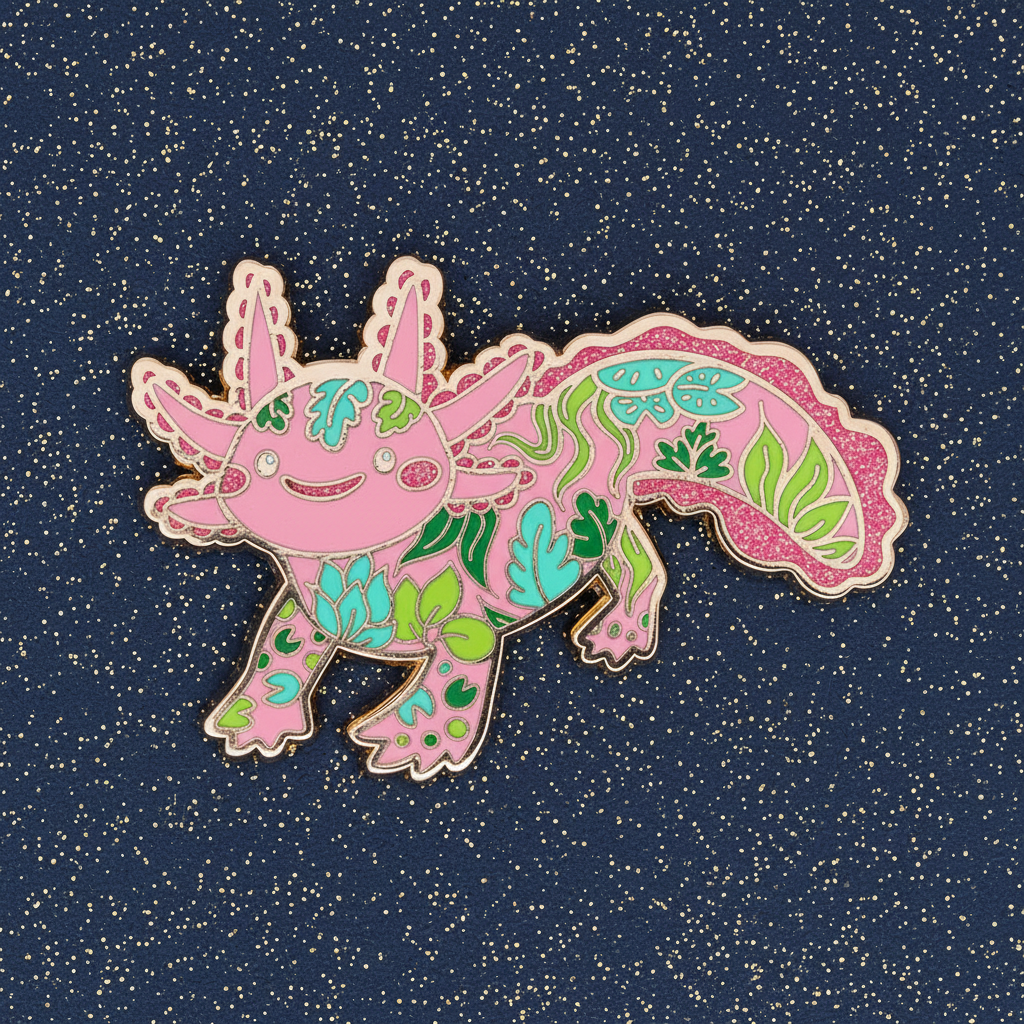 Axolotl Enamel Pin