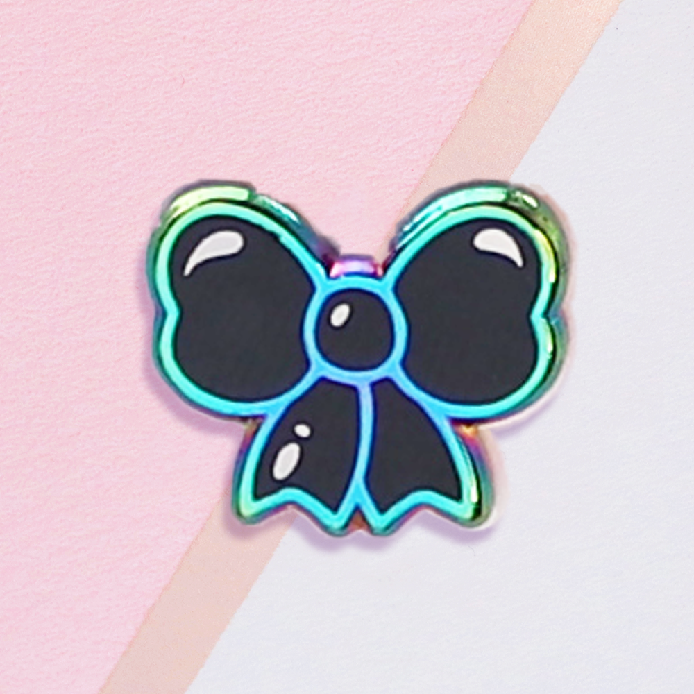 Black Bow Mini Pin