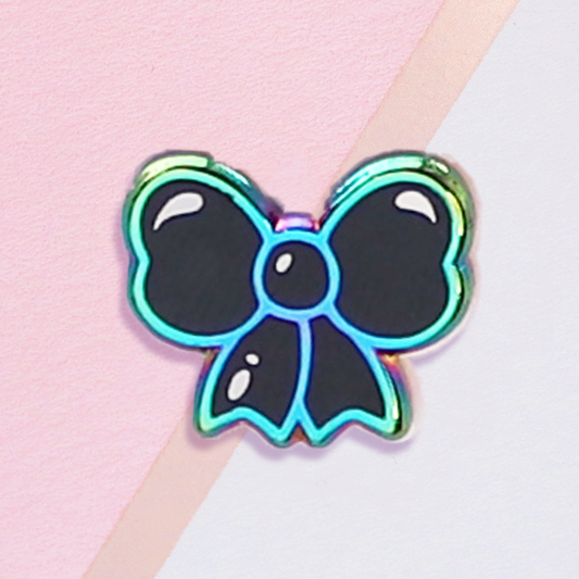 Black Bow Mini Pin