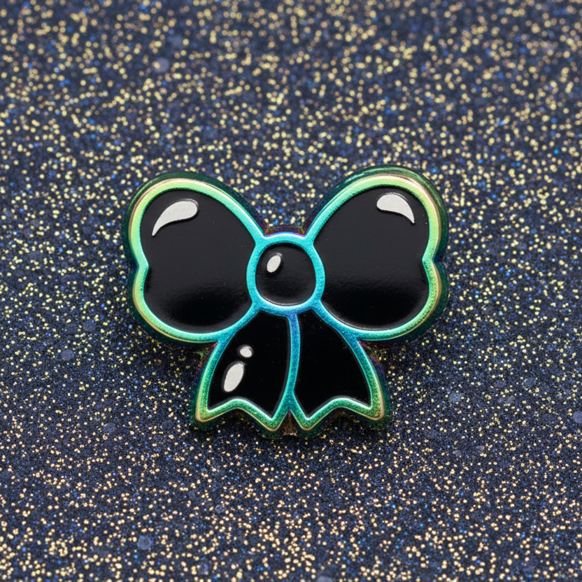 Black Bow Mini Pin