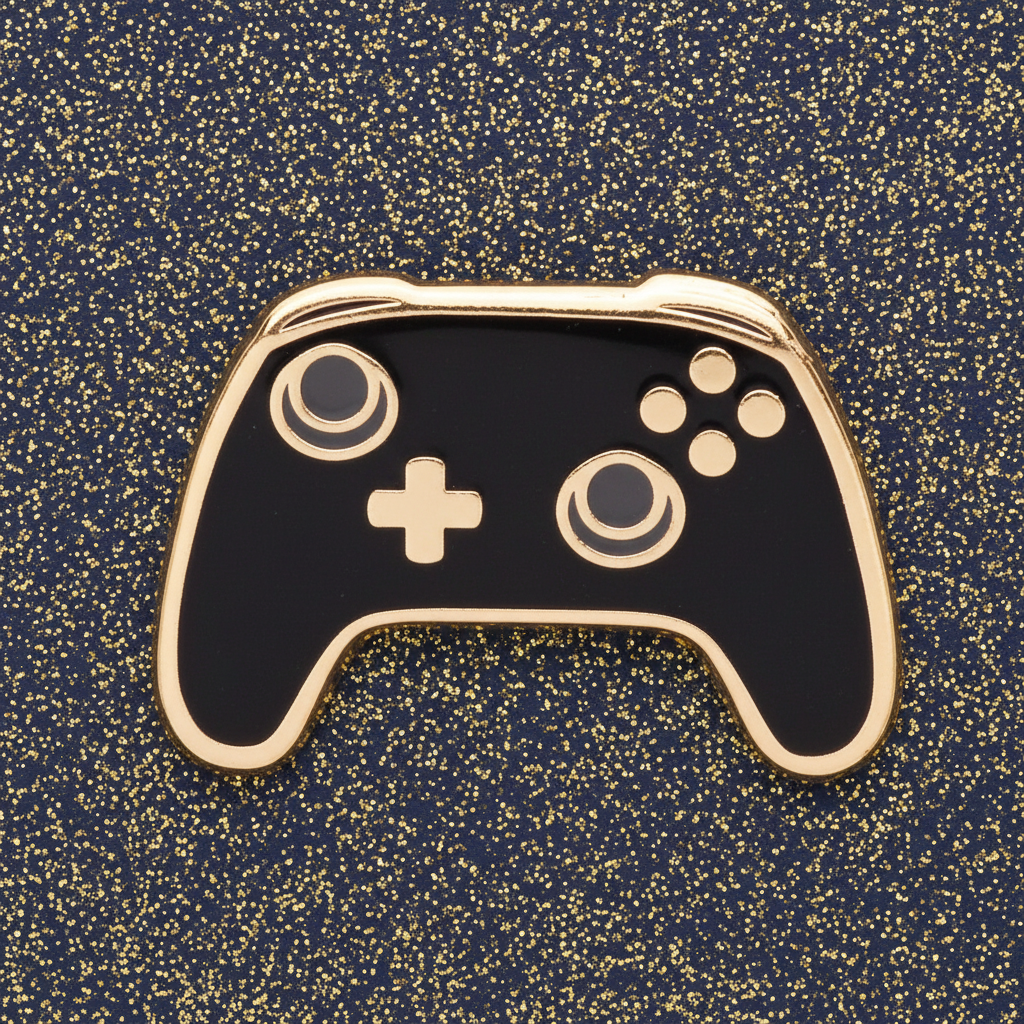 Black Game Controller Mini Pin