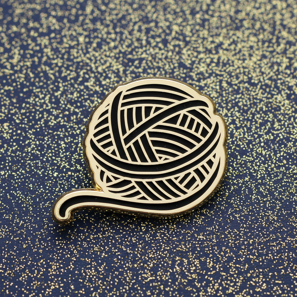Black Yarn Mini Pin