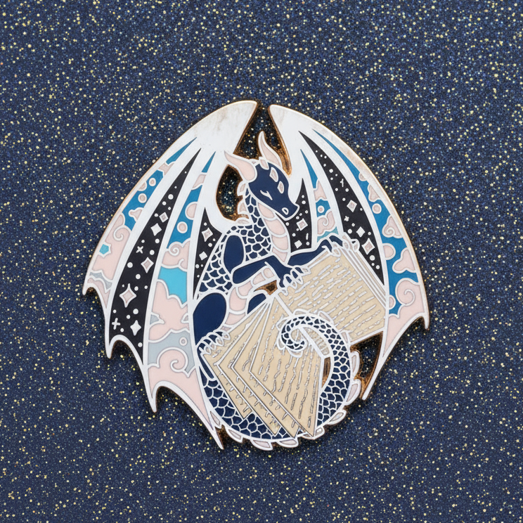 Blue Book Dragon Enamel Pin