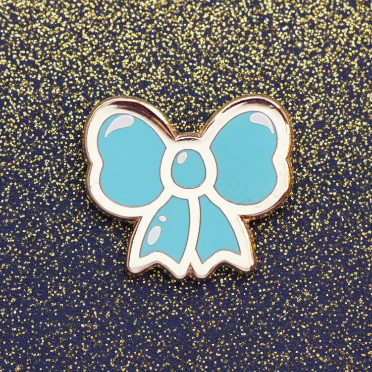 Blue Bow Mini Pin