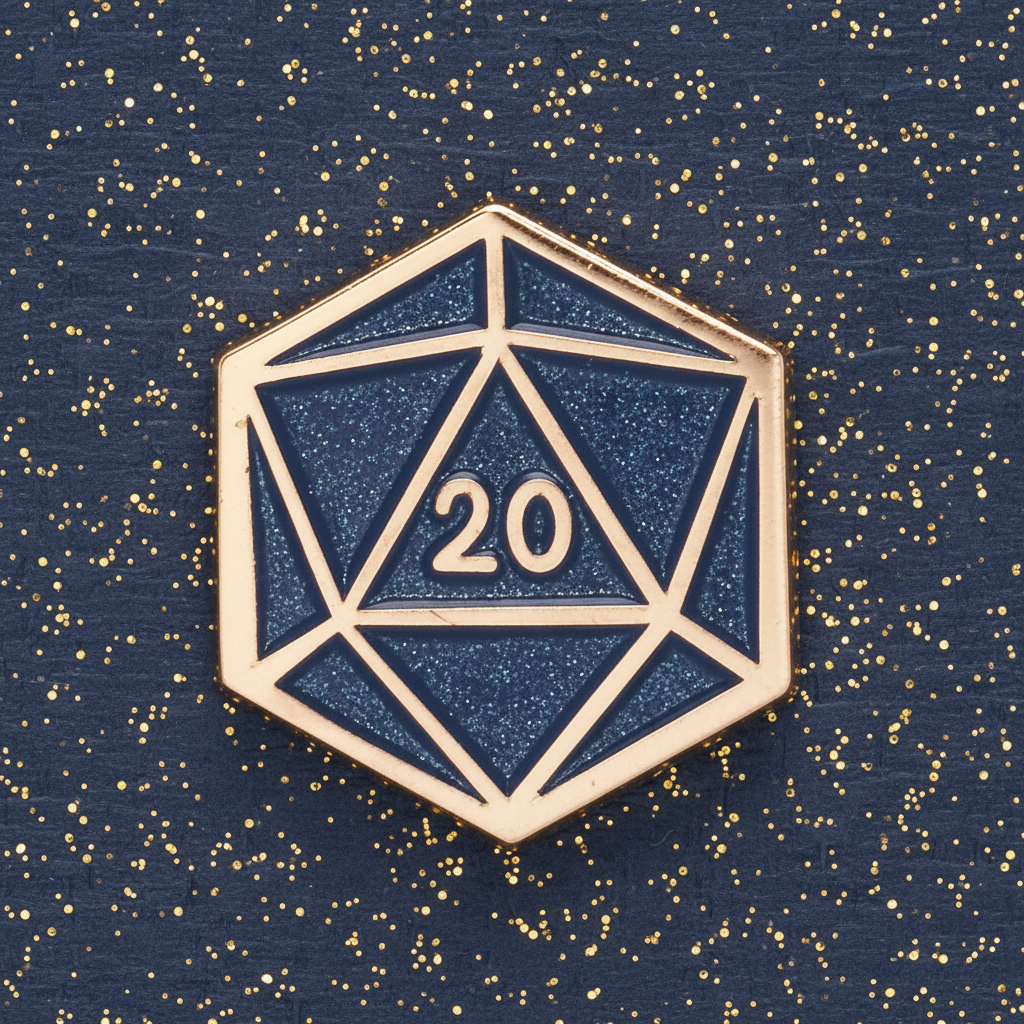 Blue Dice D20 Mini Pin