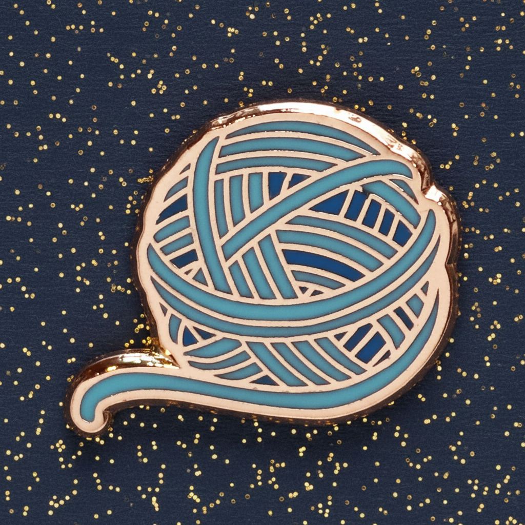Blue Yarn Mini Pin
