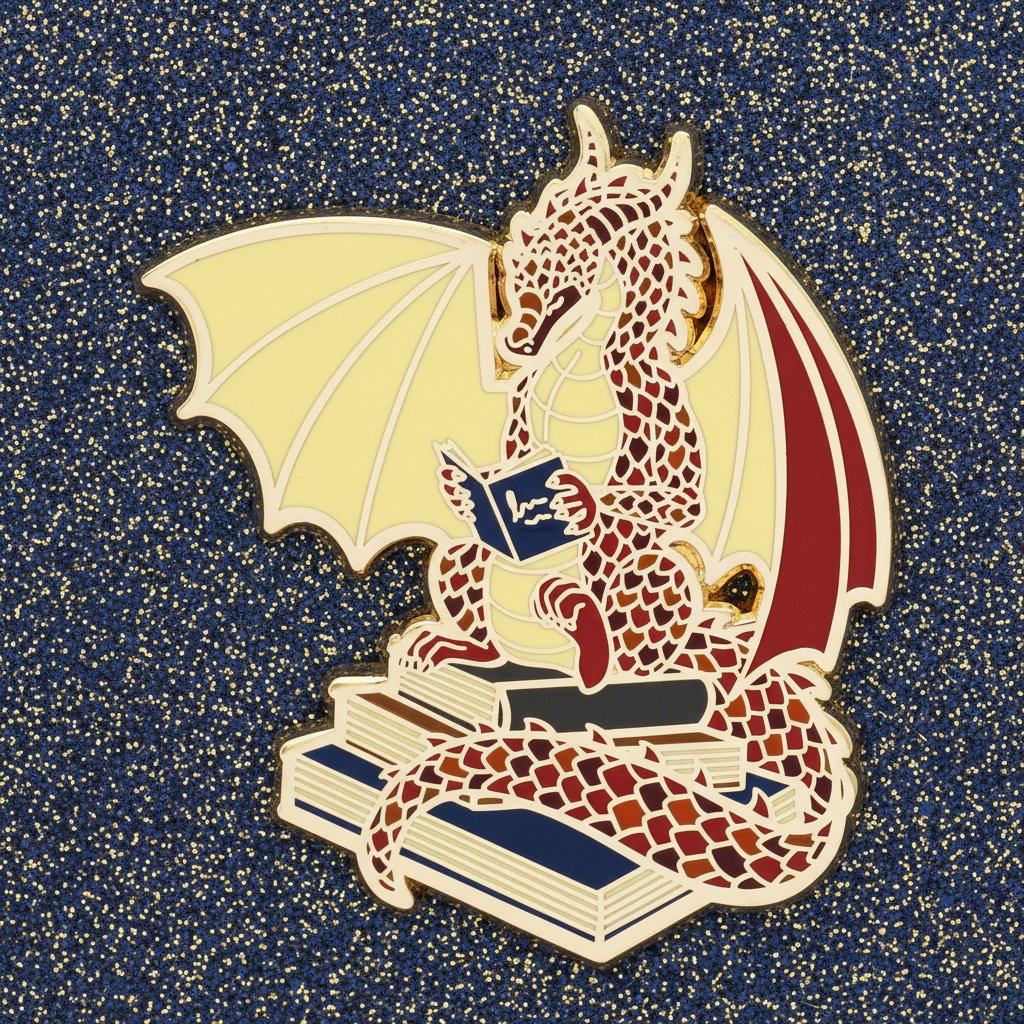 Book Dragon Enamel Pin