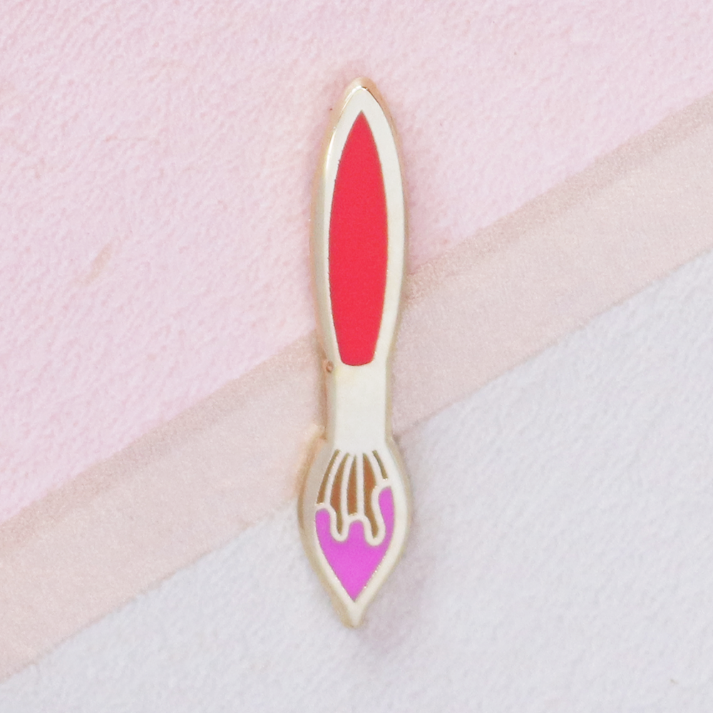 Red Paintbrush Mini Pin
