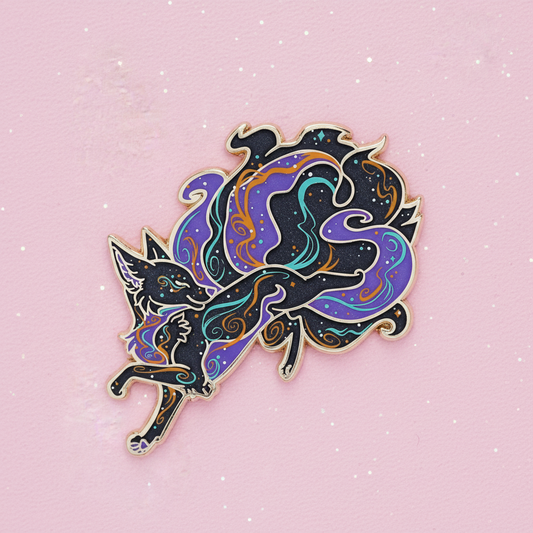 Celestial Kitsune Fox Enamel Pin