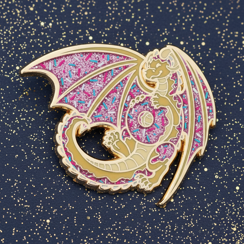Doughnut Dragon Enamel Pin