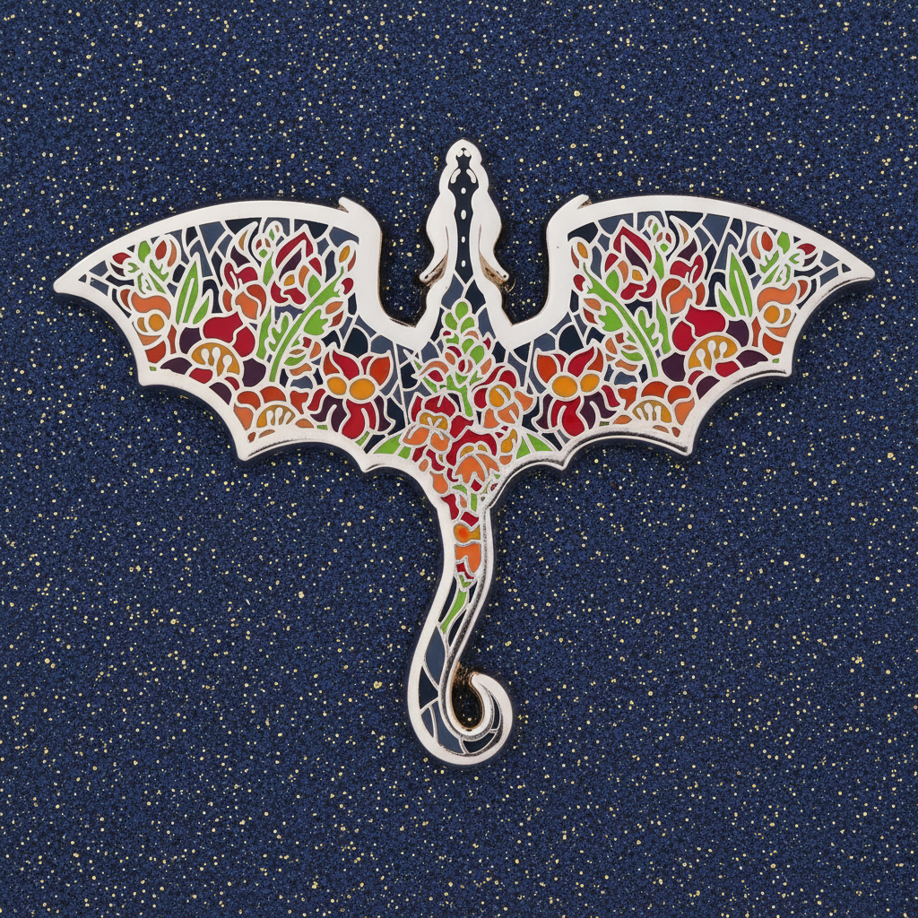 Dragon Stained Glass Style Enamel Pin
