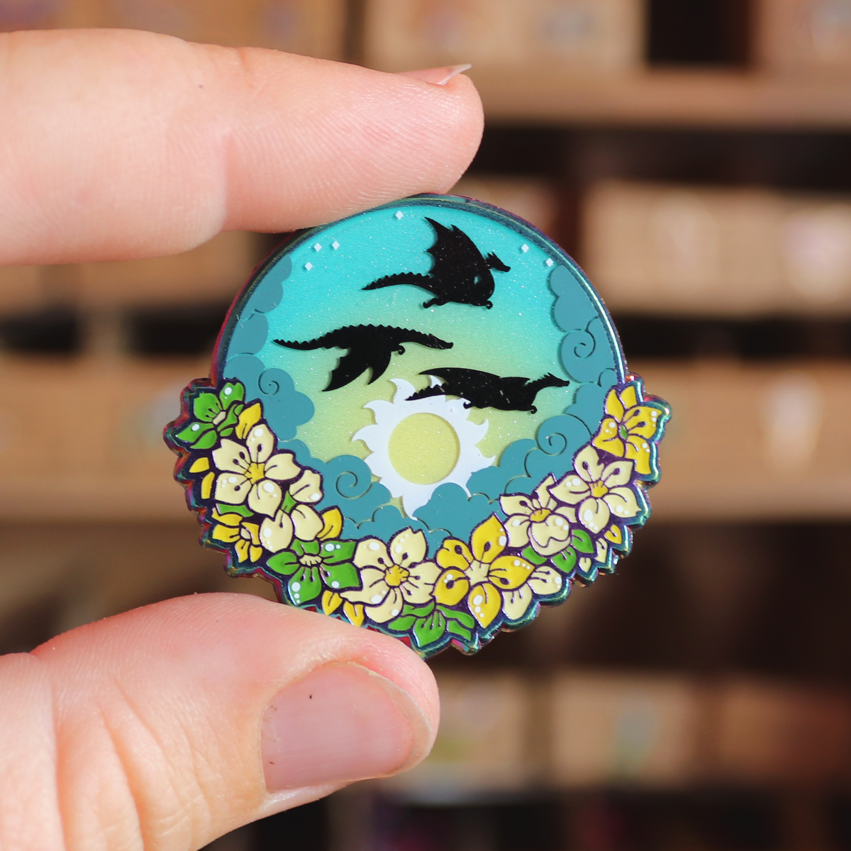 Western Dragons Skybound Silhouette Enamel Pin
