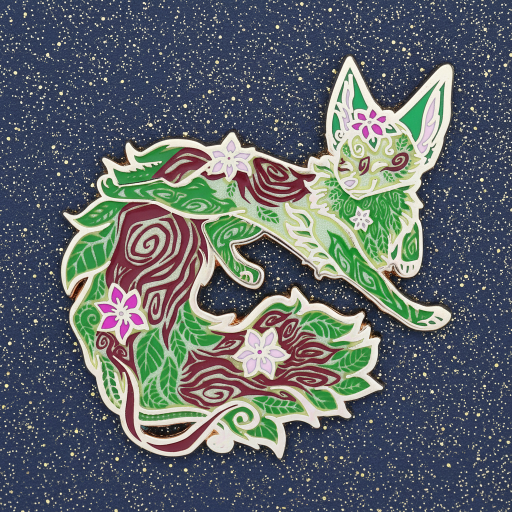 Earth Fox Enamel Pin