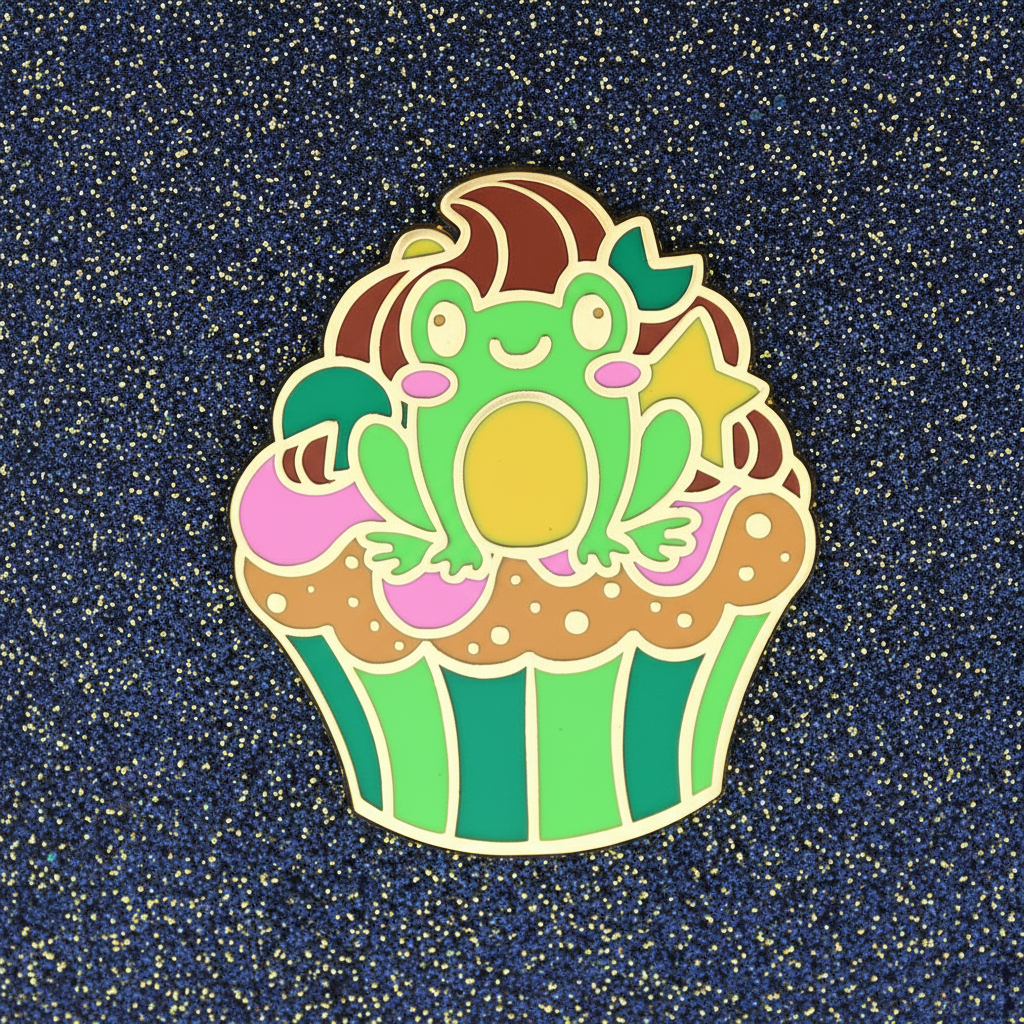 Frog Cupcake Enamel Pin