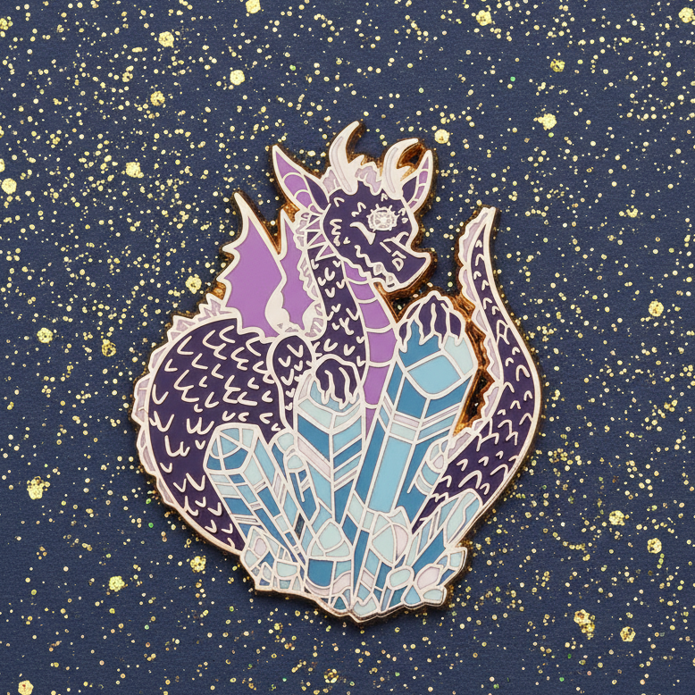 Crystal Dragon Enamel Pin
