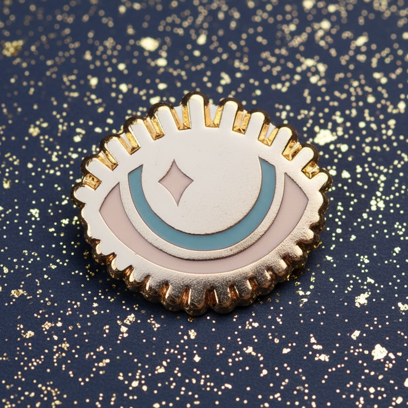 Gold Hooded Eye Mini Pin