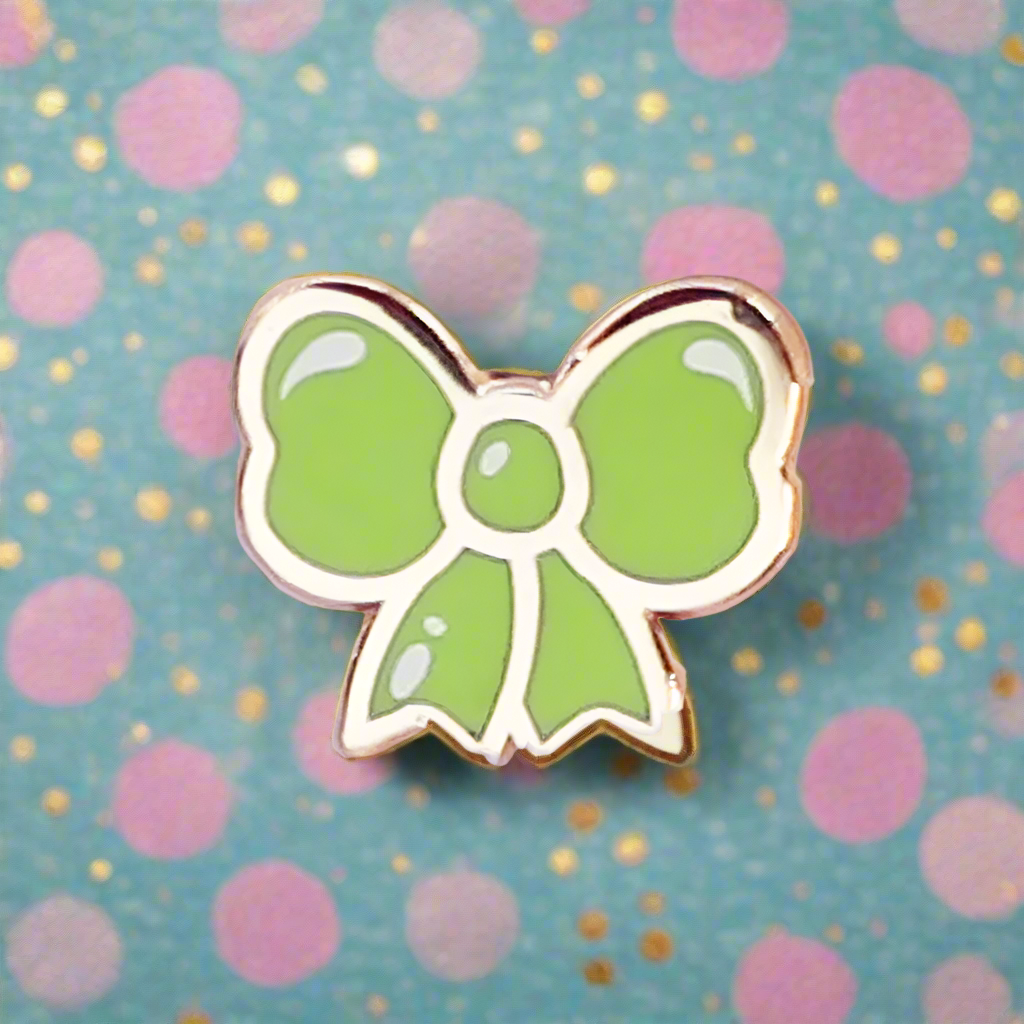 Green Bow Mini Pin