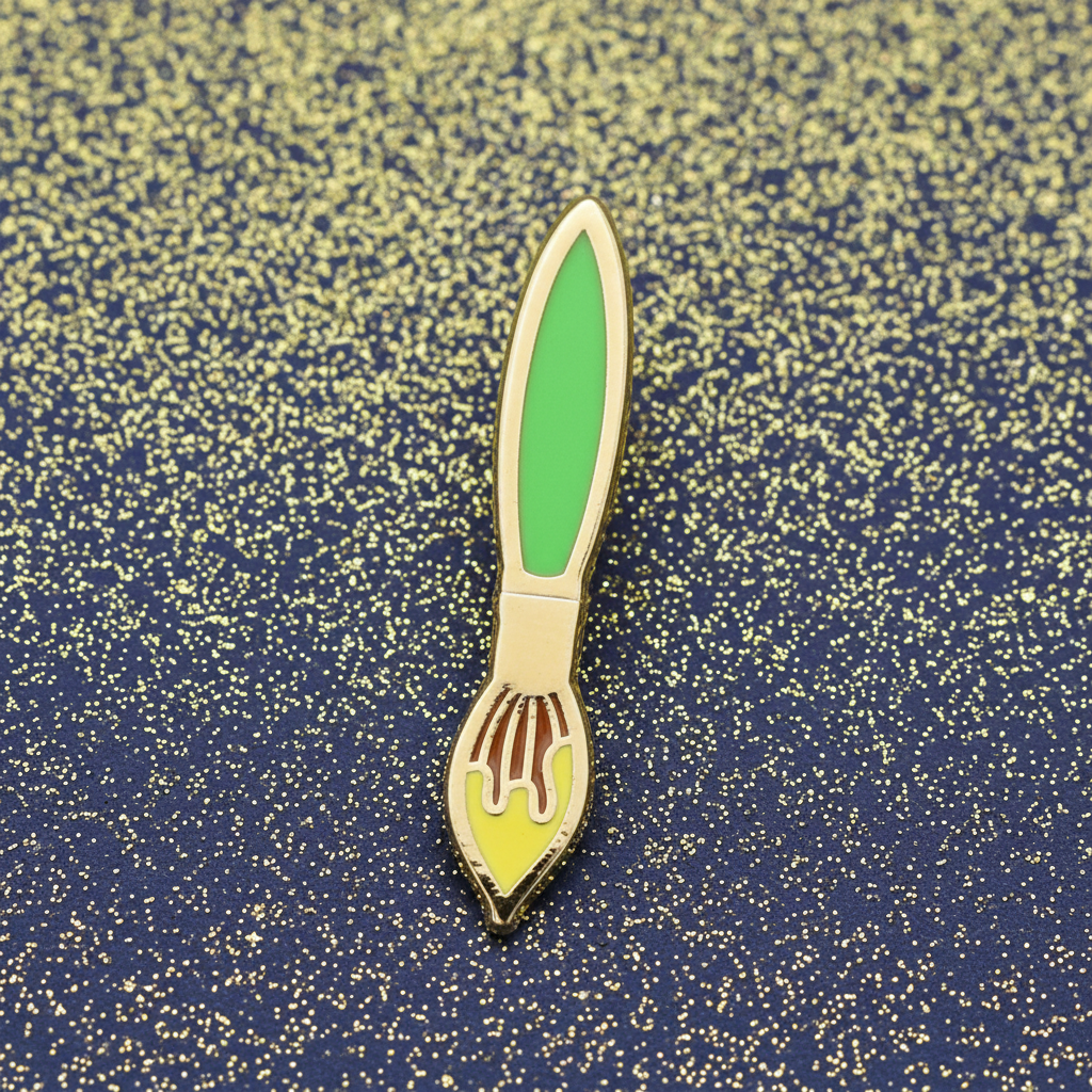 Green Paintbrush Mini Pin