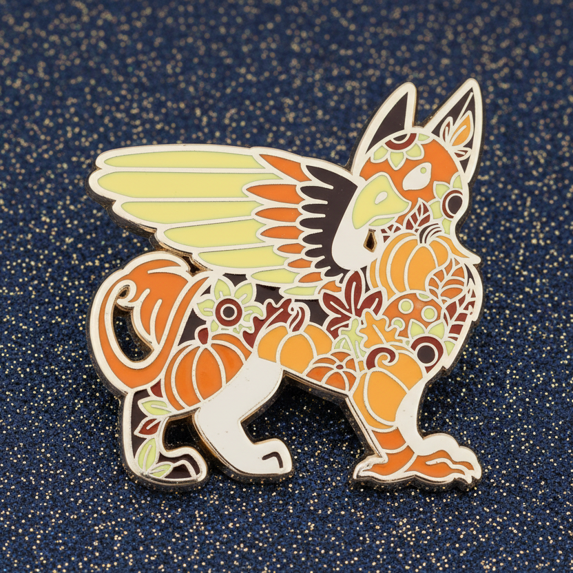 Autumn Gryphon Enamel Pin