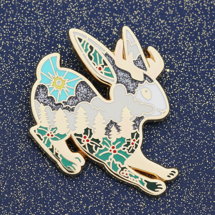 Jackalope Enamel Pin
