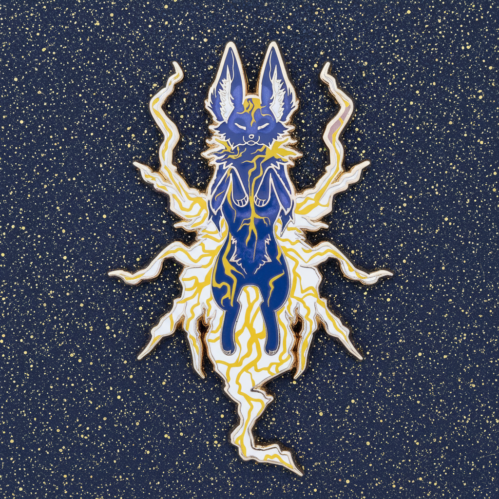 Lightning Fox Enamel Pin
