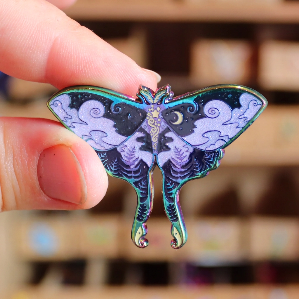 Lunar Lullaby Moth Enamel Pin