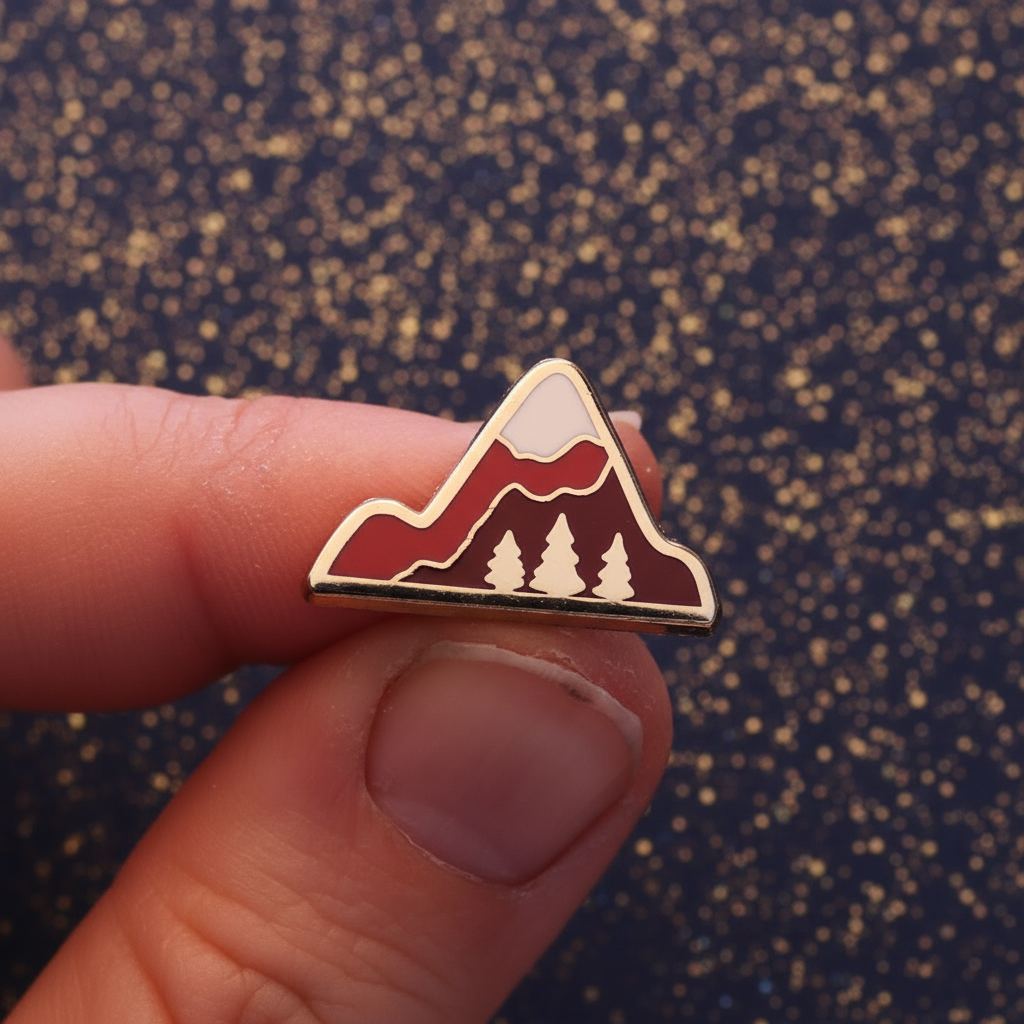 Burgundy Mountain Mini Pin - Limited Edition