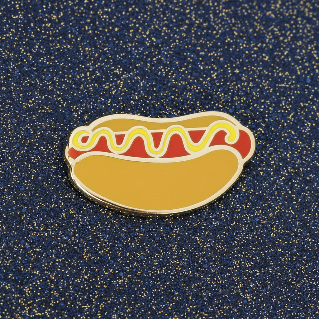 Mustard Hot Dog Mini Pin