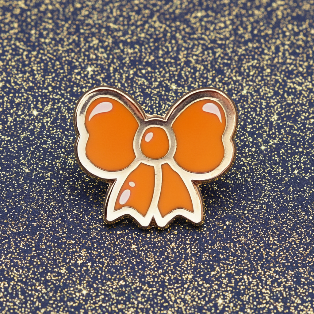 Orange Bow Mini Pin