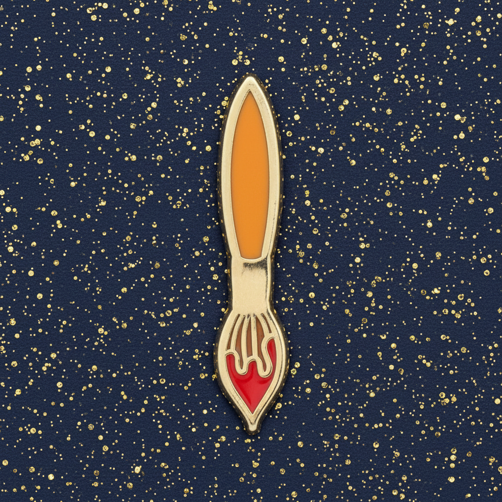 Orange Paintbrush Mini Pin