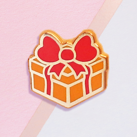 Orange Present Mini Pin