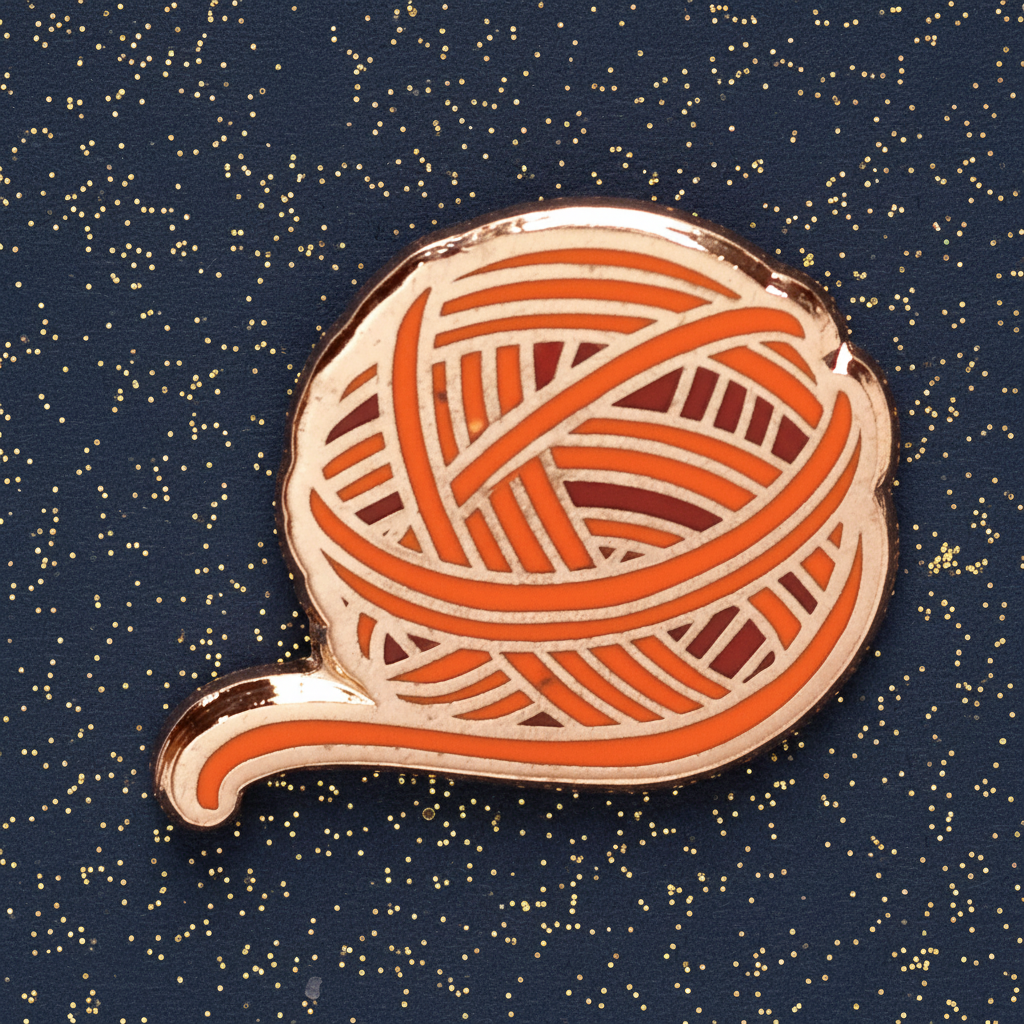 Orange Yarn Mini Pin