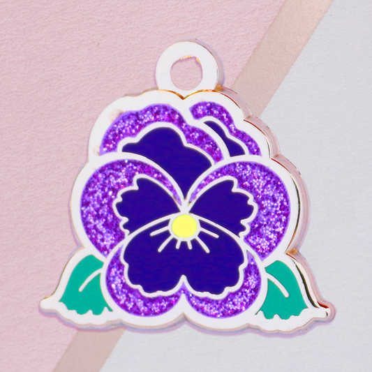 Pansy Engraveable ID Pet Tag Charm