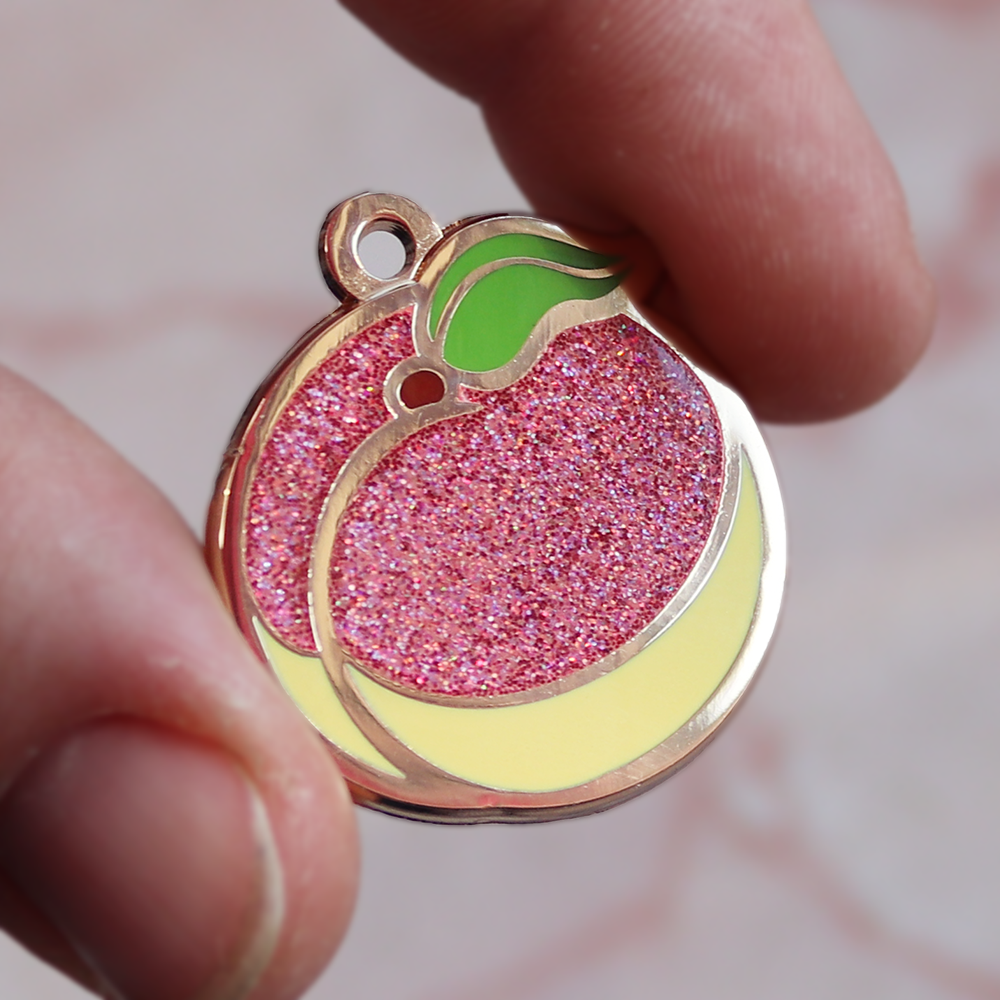 Peach Engraveable ID Pet Tag Charm