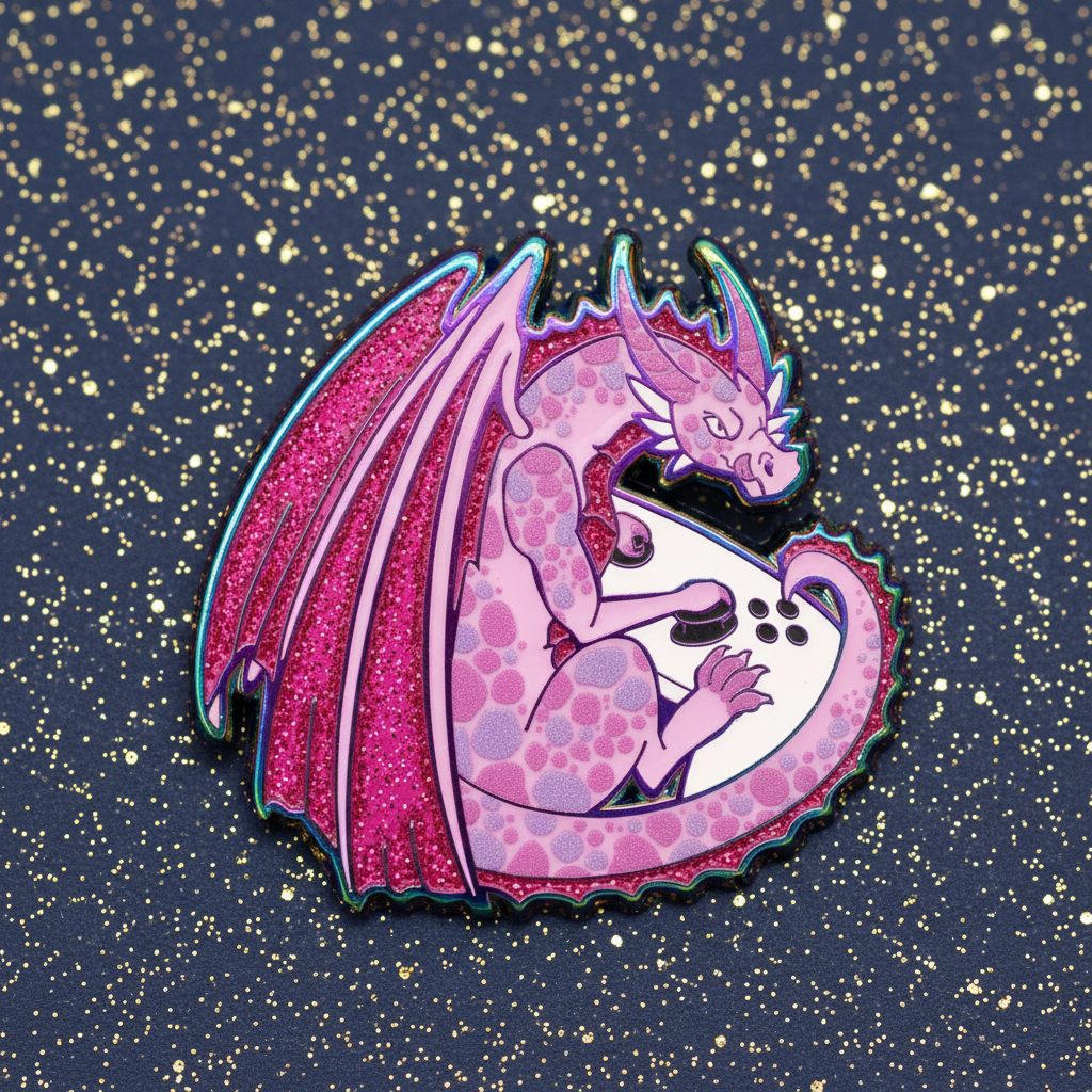 Pastel Gamer Dragon Enamel Pin - LIMITED EDITION