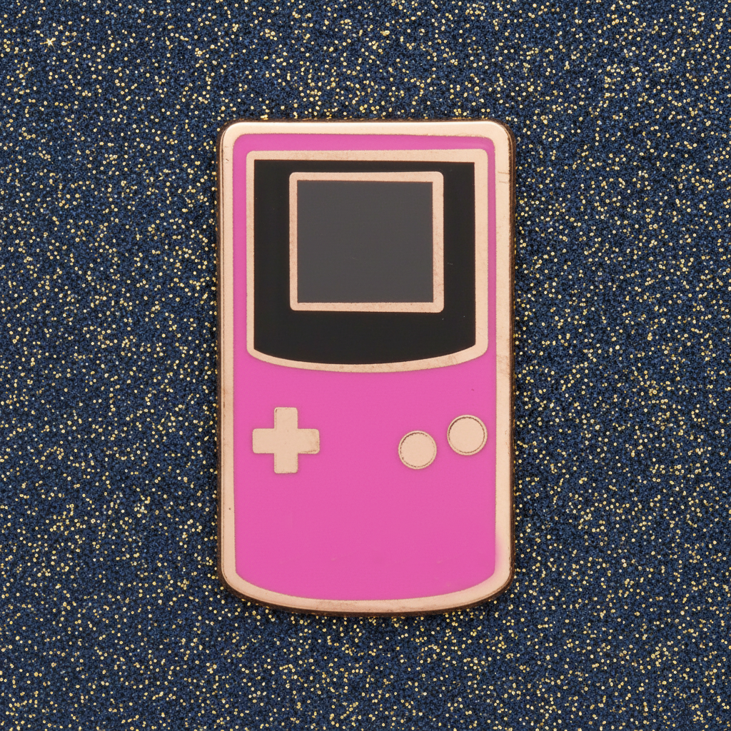 Pink Handheld Game Console Mini Pin