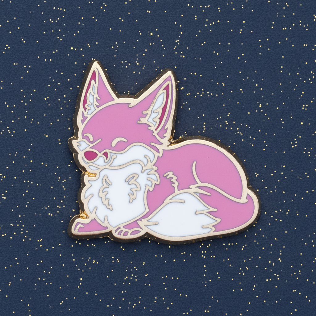 Pink Fox Cub Kit Mini Pin