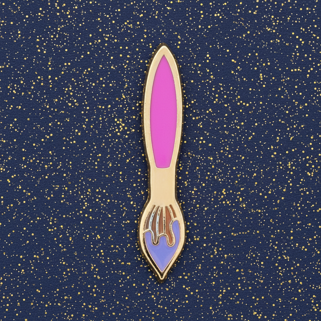 Pink Paintbrush Mini Pin