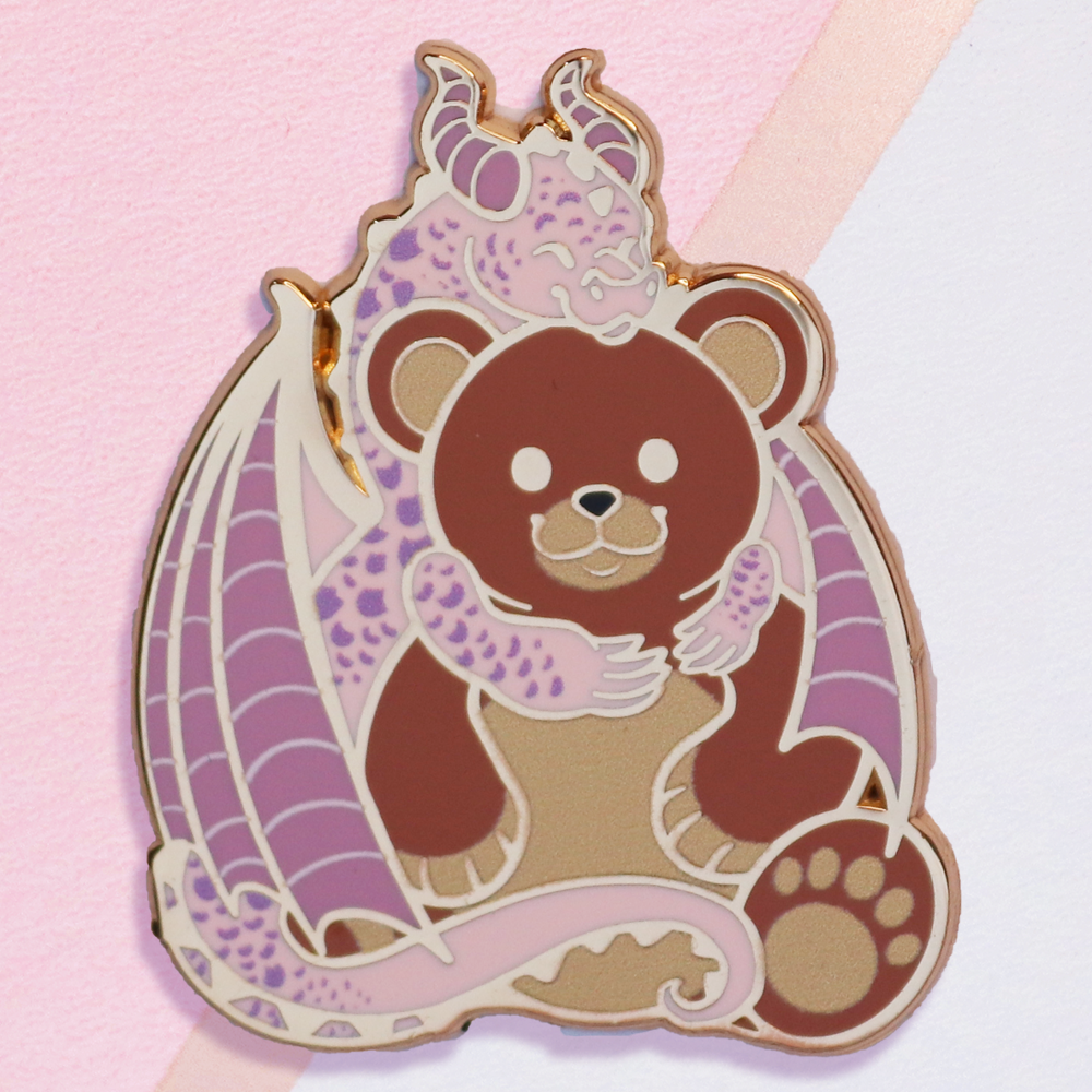 Plushie Hoarder Dragon Enamel Pin