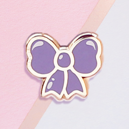 Purple Bow Mini Pin