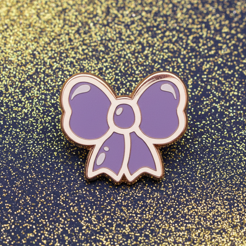 Purple Bow Mini Pin