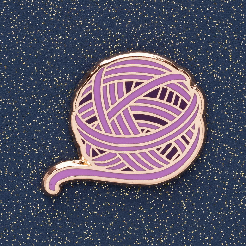 Purple Yarn Mini Pin