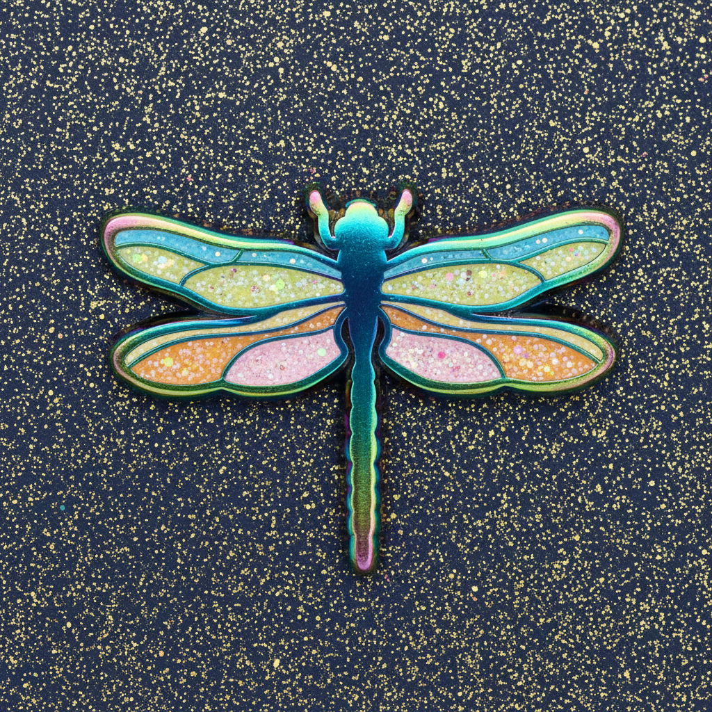 Rainbow Dragonfly Mini Pin