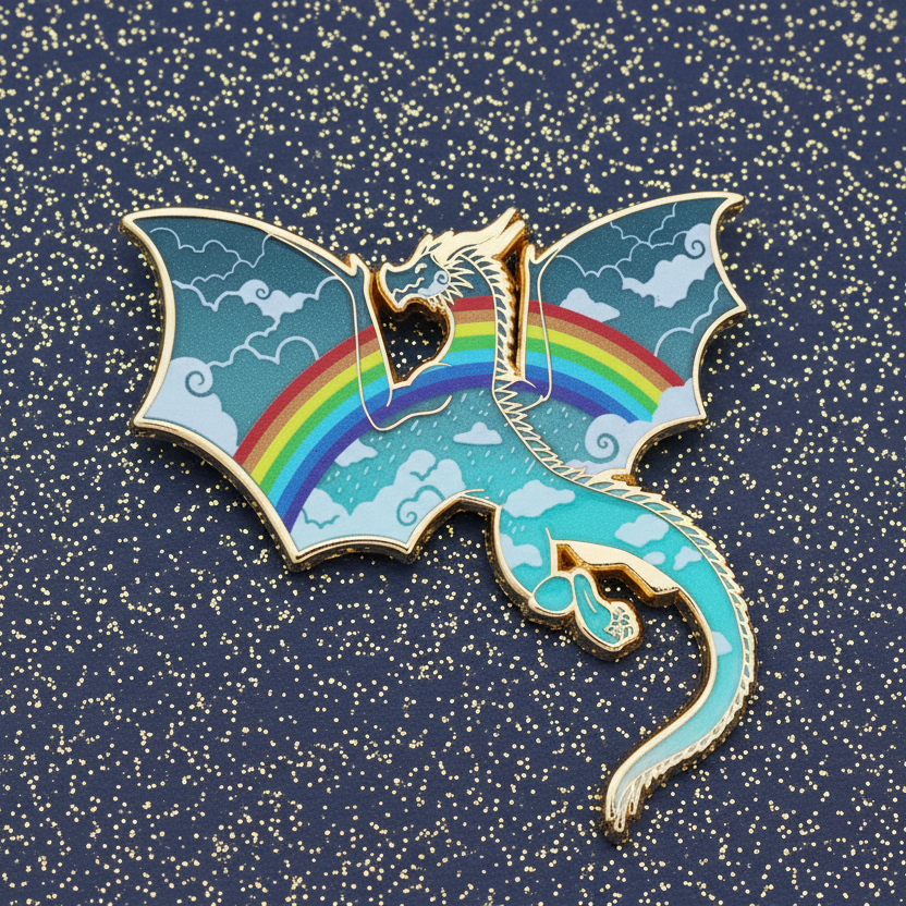 Rainy Day Dragon Enamel Pin