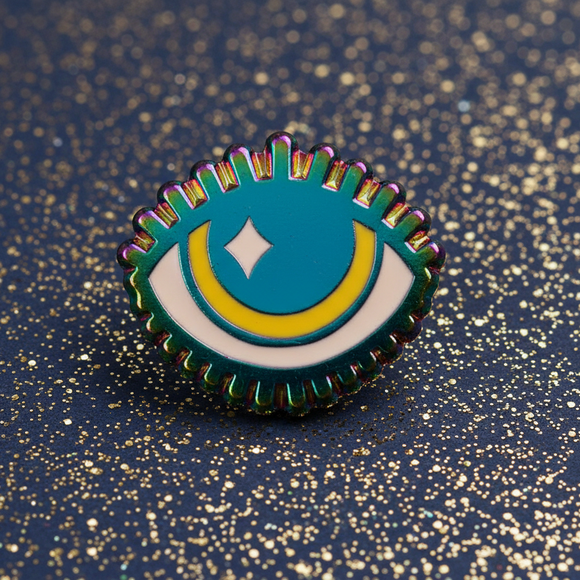 Rainbow Hooded Eye Mini Pin
