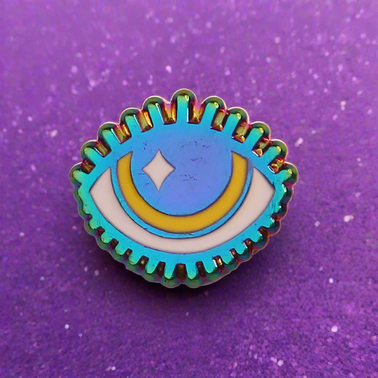 Rainbow Hooded Eye Mini Pin