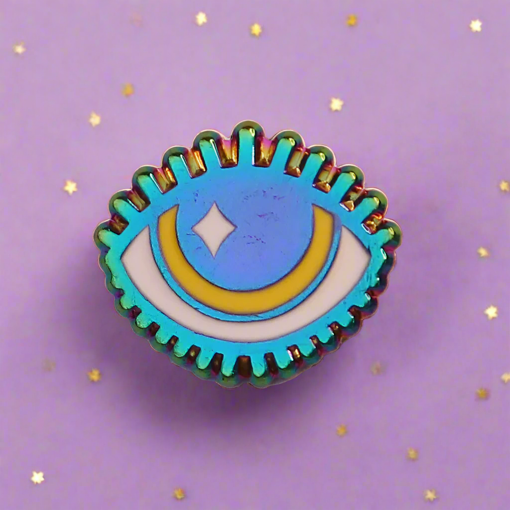 Rainbow Hooded Eye Mini Pin