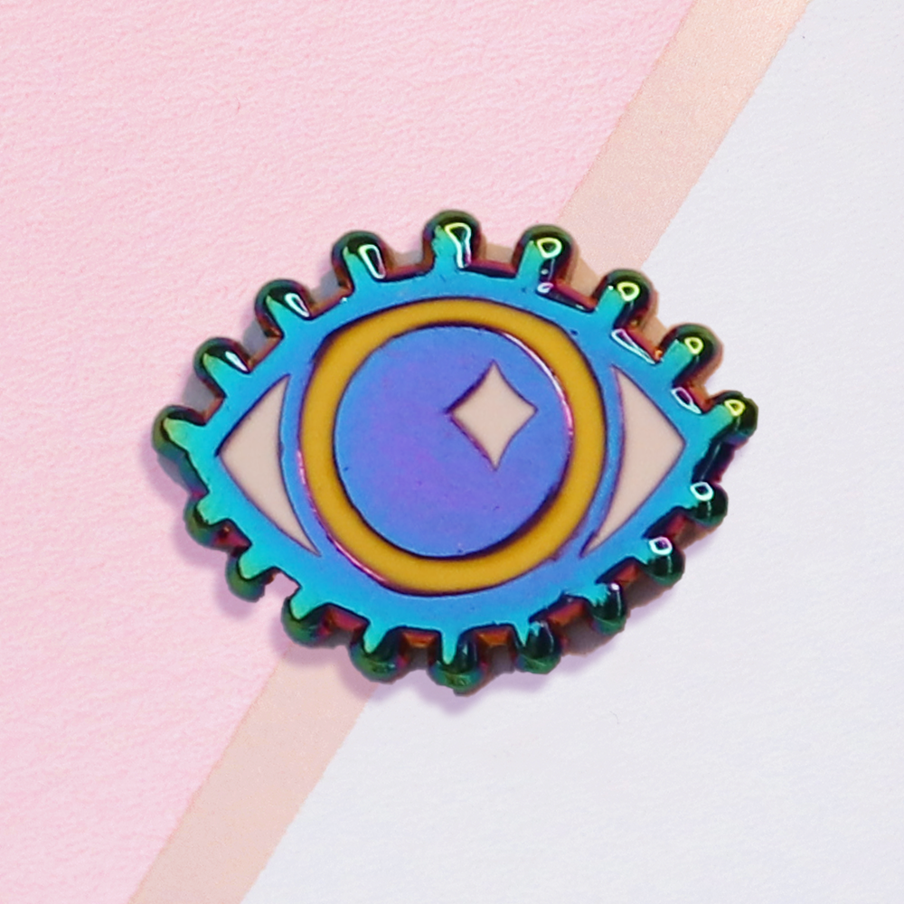 Rainbow Wide Eye Mini Pin